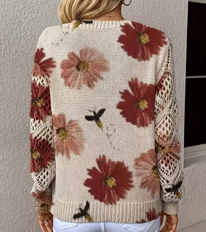 Jacquard | Maglione a Maniche Lunghe traforate