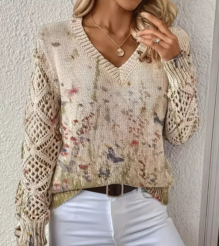 Jacquard | Maglione a Maniche Lunghe traforate