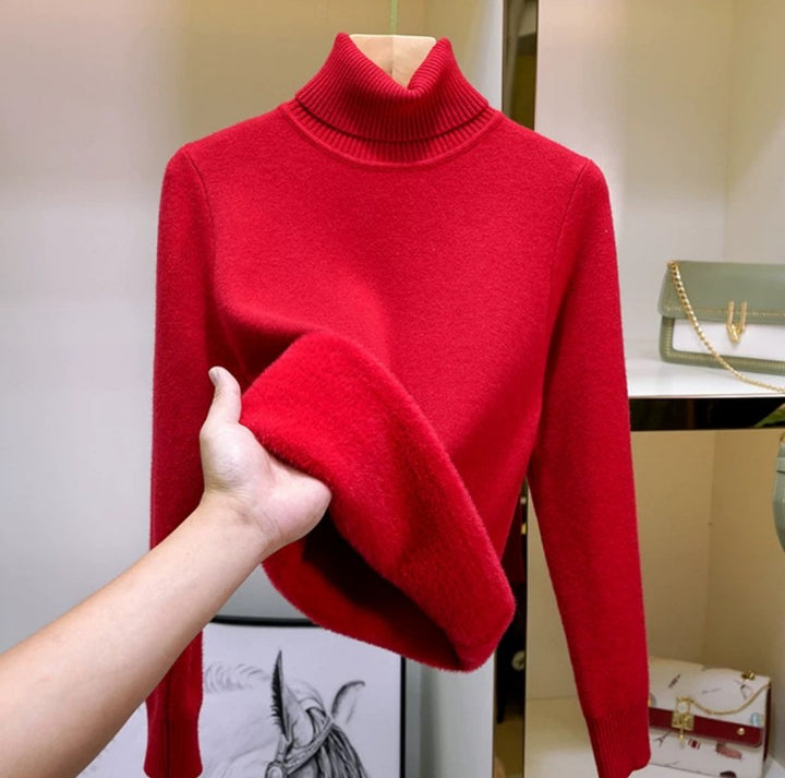 Julie | Maglione Morbido a Collo Alto in Pile