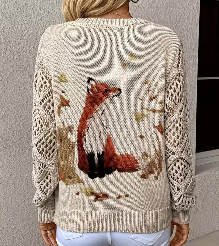 Jacquard | Maglione a Maniche Lunghe traforate