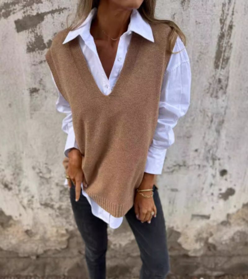 Olga | Gilet in Maglia Con Scollo a V