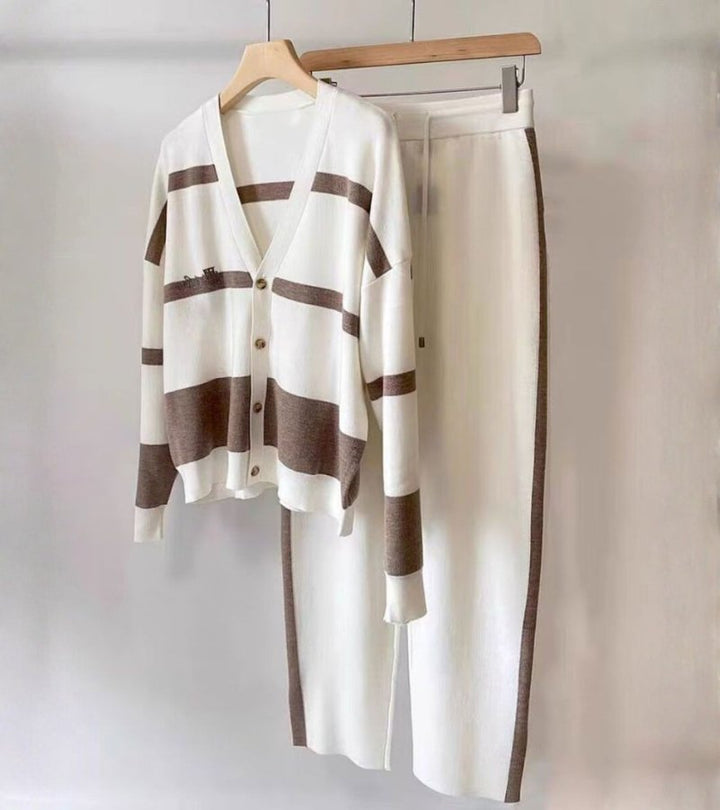 Sandy | completo due pezzi a righe in maglia