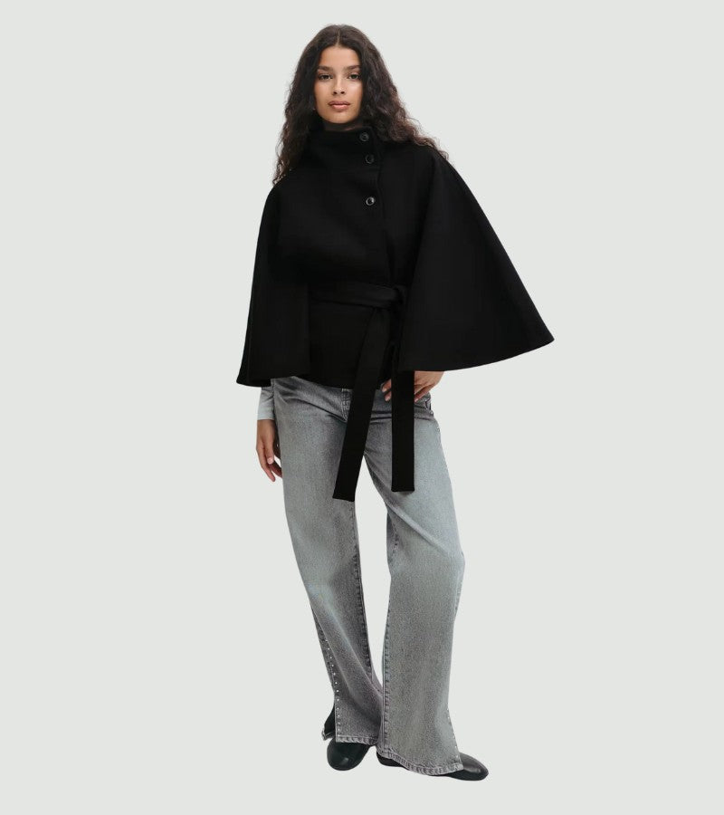 Sarille | Mantella-cappotto con cintura chic in vita