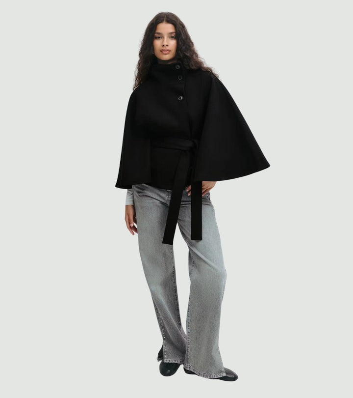 Sarille | Mantella-cappotto con cintura chic in vita