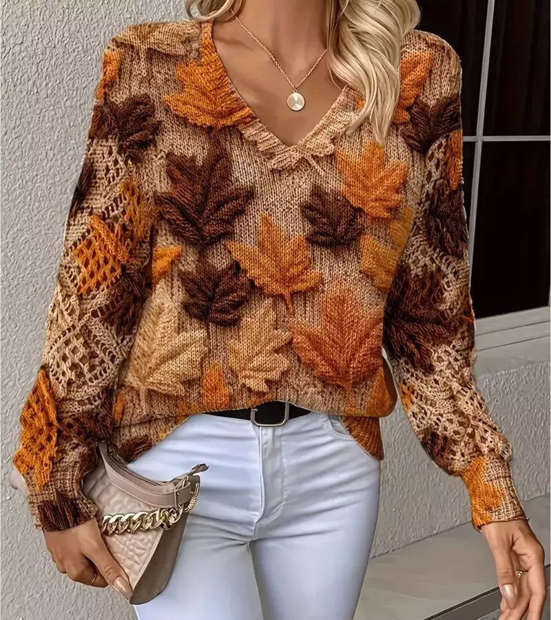 Jacquard | Maglione a Maniche Lunghe traforate