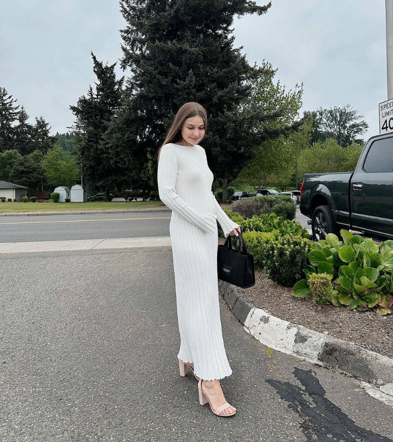 Alice | Abito Lungo a Coste in Cotone