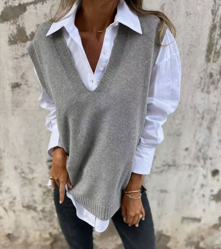 Olga | Gilet in Maglia Con Scollo a V