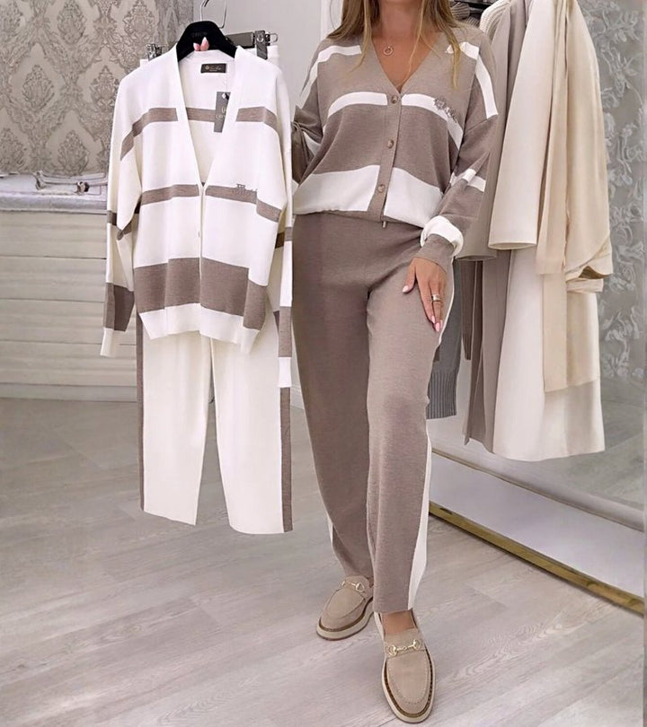 Sandy | completo due pezzi a righe in maglia