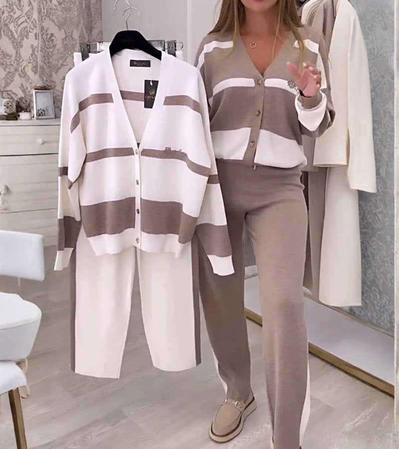 Sandy | completo due pezzi a righe in maglia