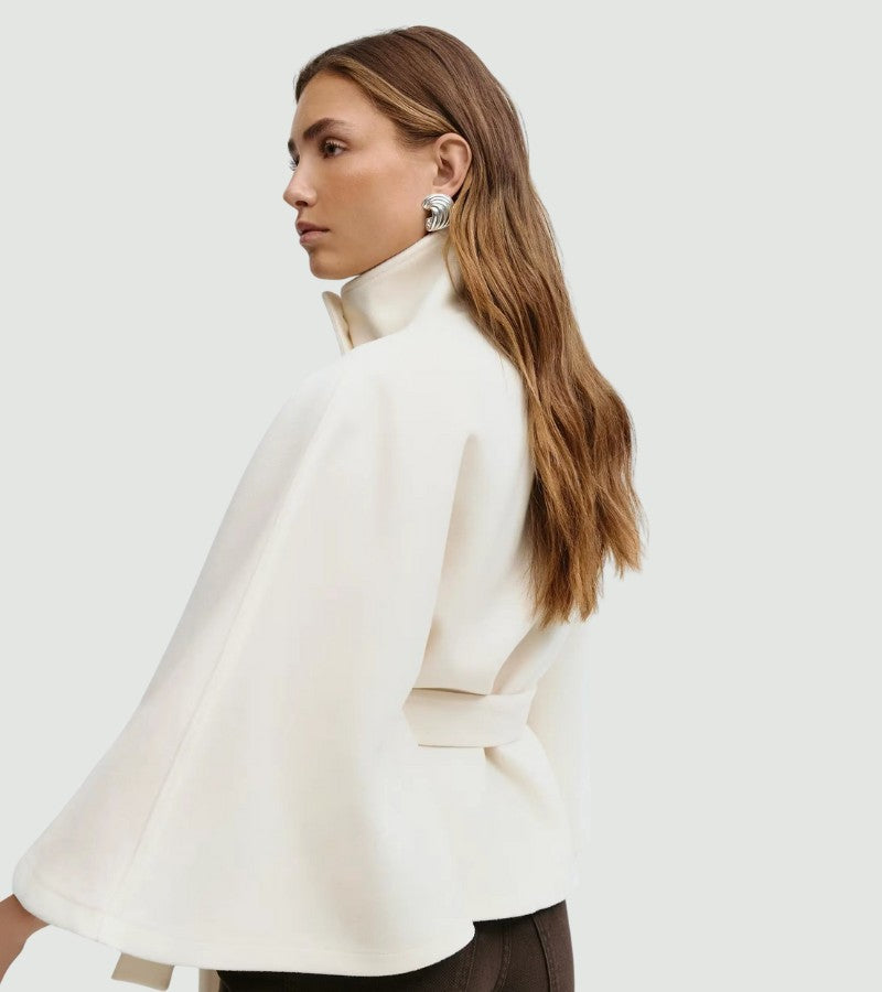 Sarille | Mantella-cappotto con cintura chic in vita