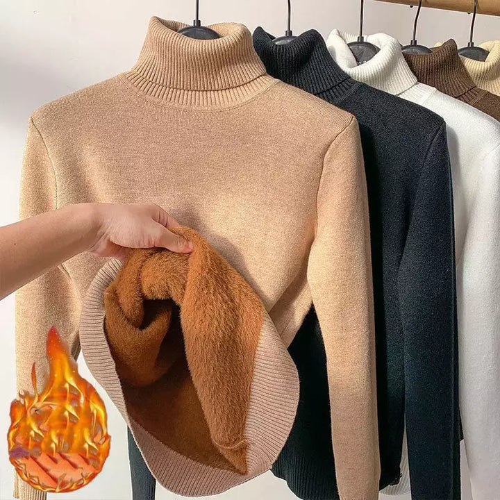 Julie | Maglione Morbido a Collo Alto in Pile