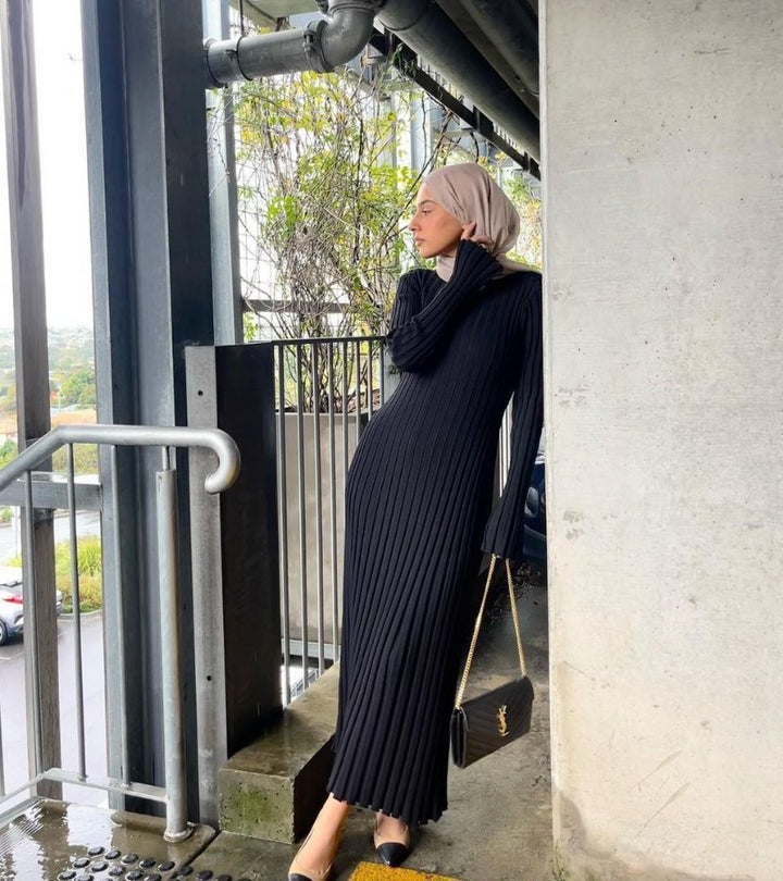 Alice | Abito Lungo a Coste in Cotone