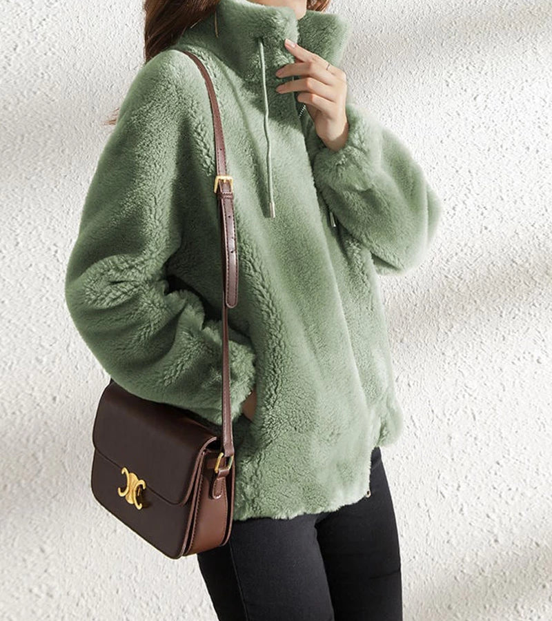 Marry | Giacca in pile morbido con collo alto