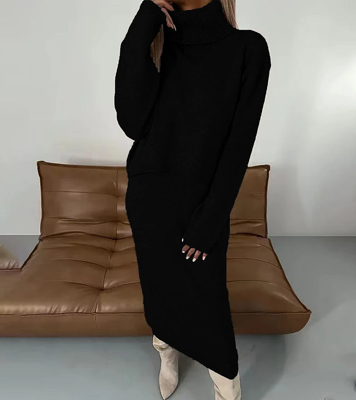 Camille | Completo Abito Midi e Maglione a Collo Alto