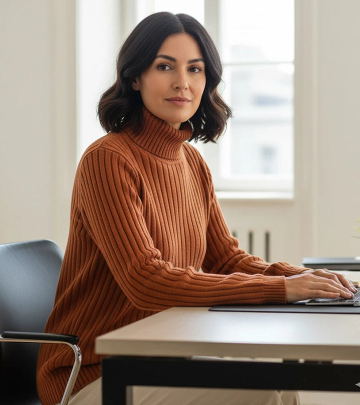 Andro | Maglione a collo alto a coste elegante