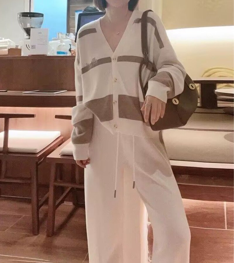 Sandy | completo due pezzi a righe in maglia