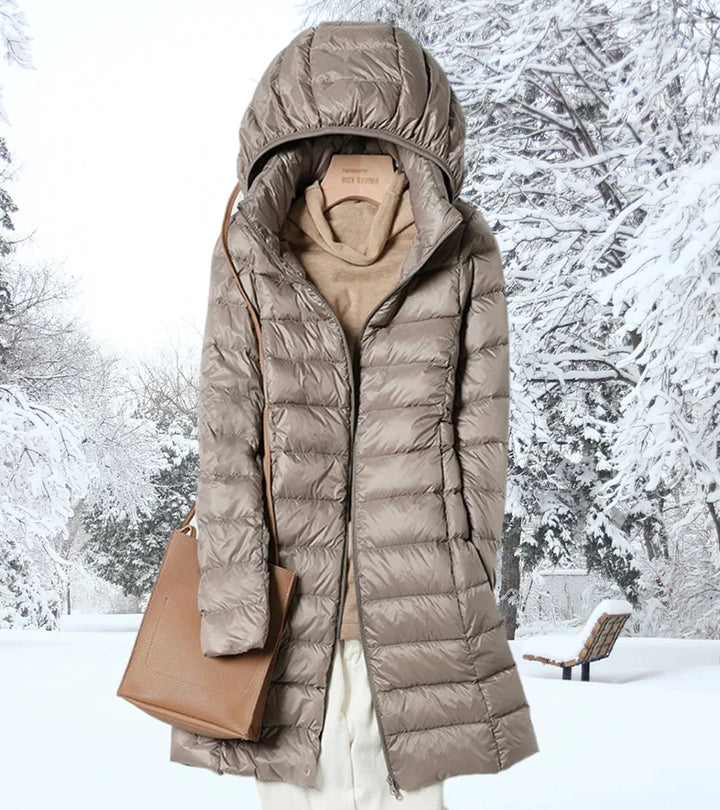 Fatiha™ | Piumino lungo ultraleggero con cappuccio