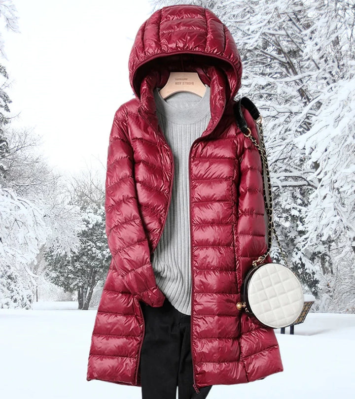 Fatiha™ | Piumino lungo ultraleggero con cappuccio