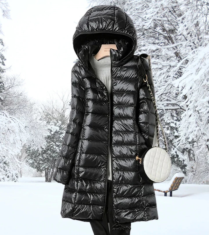 Fatiha™ | Piumino lungo ultraleggero con cappuccio