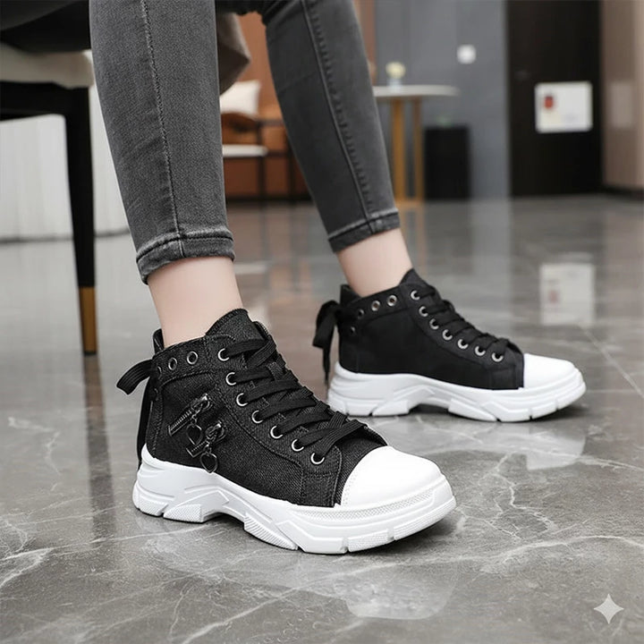 Loswie | Sneakers alte con zip & dettagli di tendenza