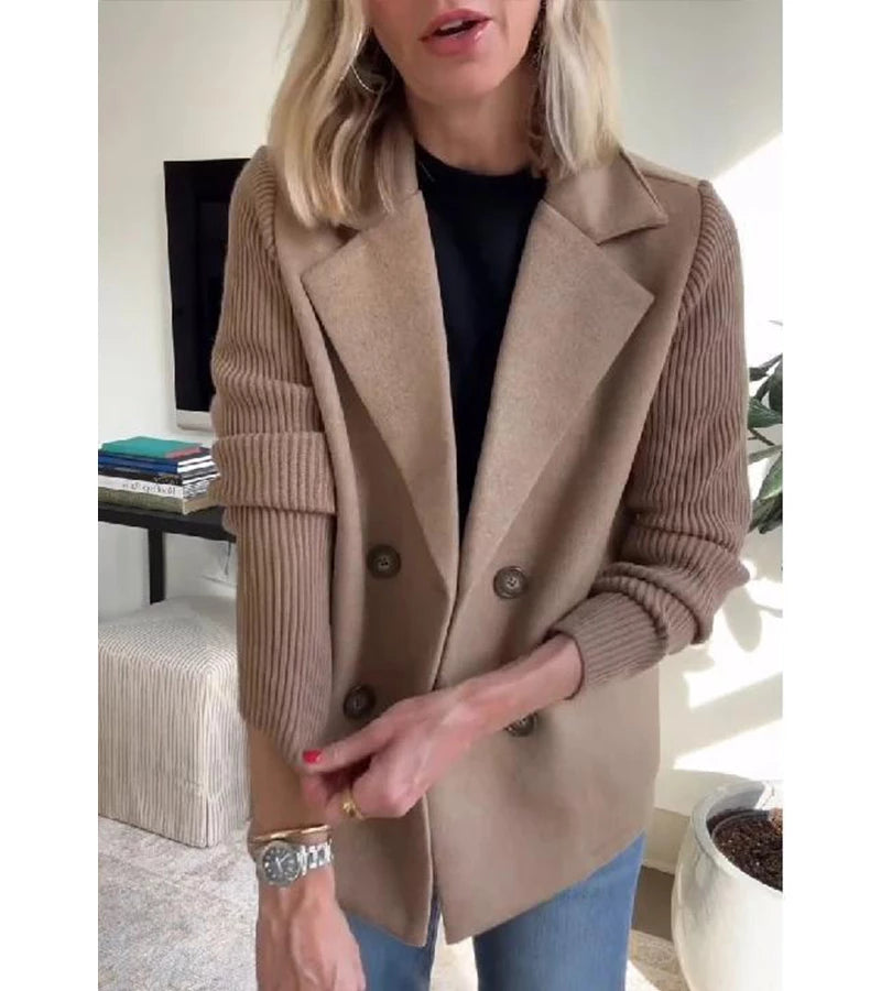 Romaisa | Cappotto blazer casual con maniche a coste