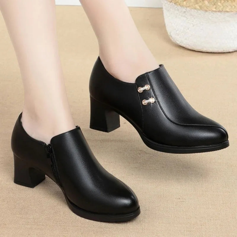 Marrel | Scarpe da Donna in Pelle con Tacco a Blocco