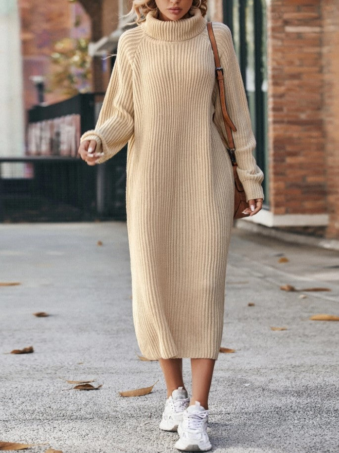 Over-The-Knee Long Woolen Dress