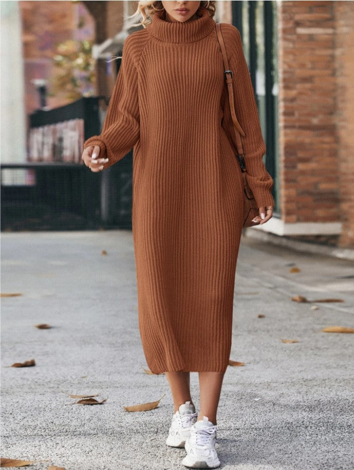 Over-The-Knee Long Woolen Dress