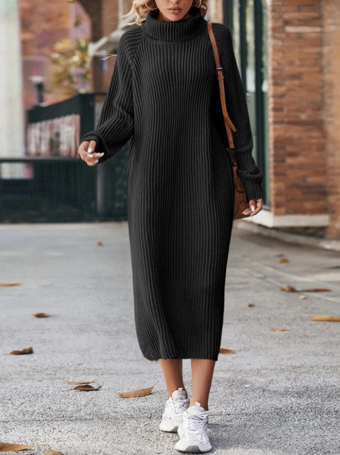 Over-The-Knee Long Woolen Dress