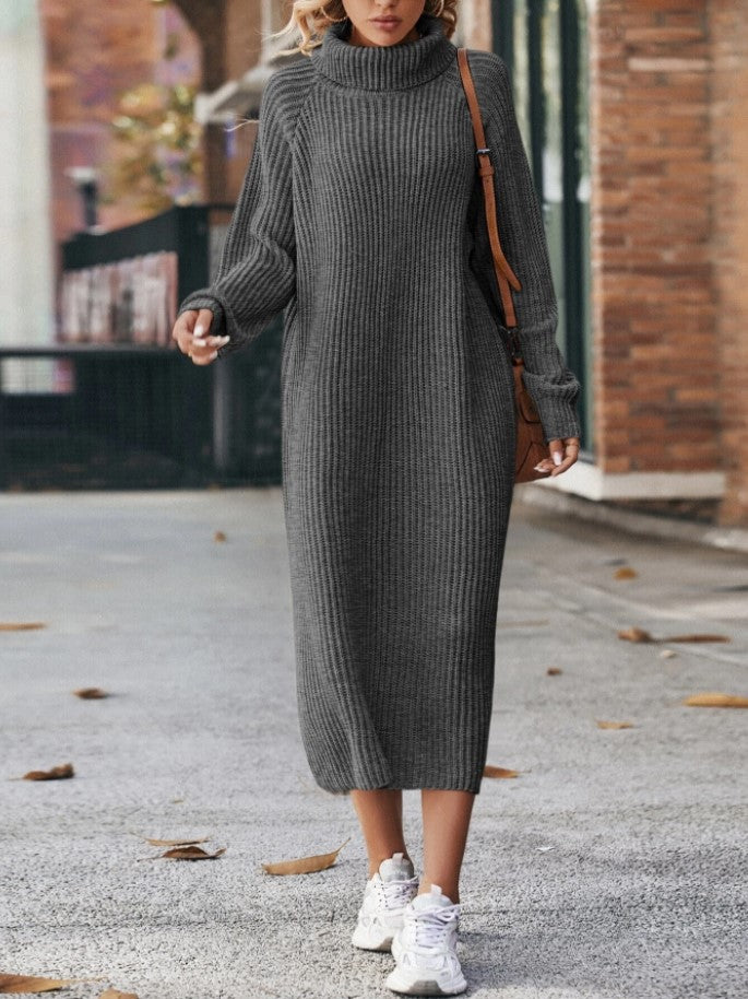 Over-The-Knee Long Woolen Dress