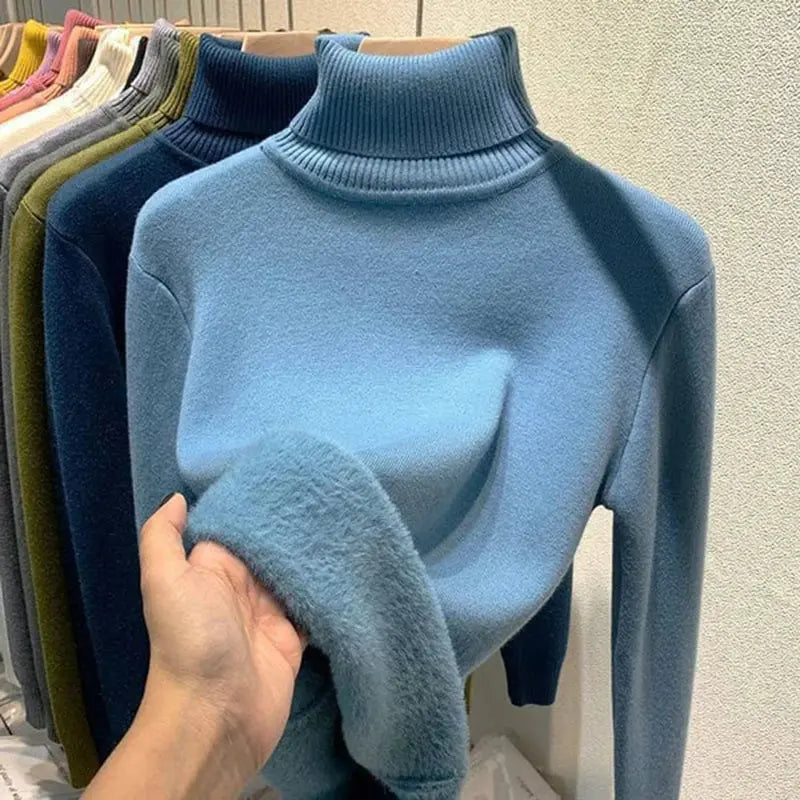 Julie | Maglione Morbido a Collo Alto in Pile